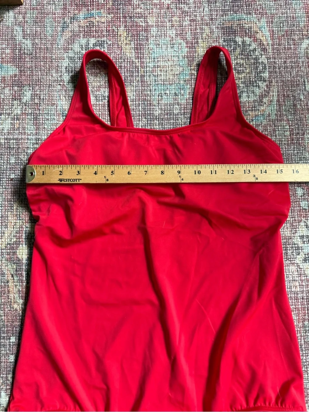 Lands End Women’s 16 Classic Solid Red One-Piece Swimsuit